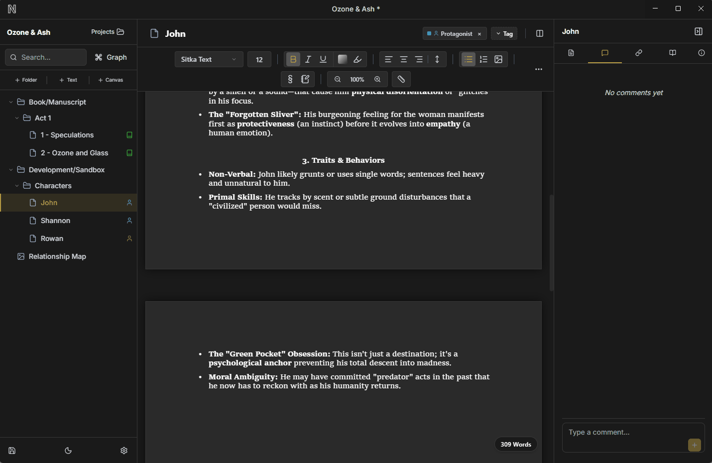 Word Comment Link Feature